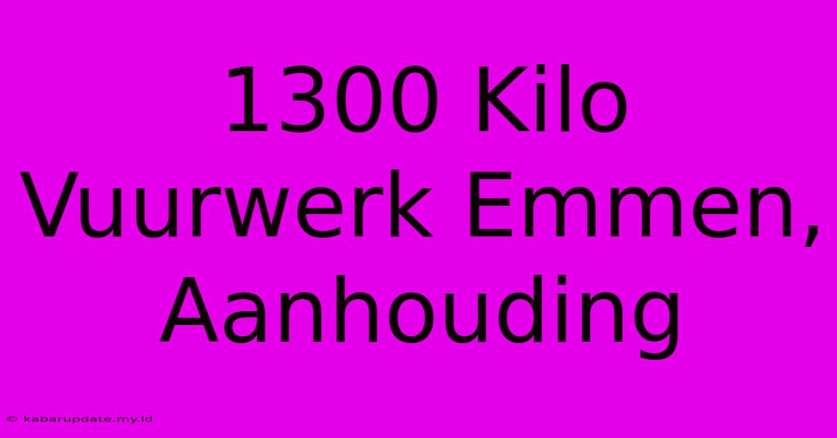 1300 Kilo Vuurwerk Emmen, Aanhouding