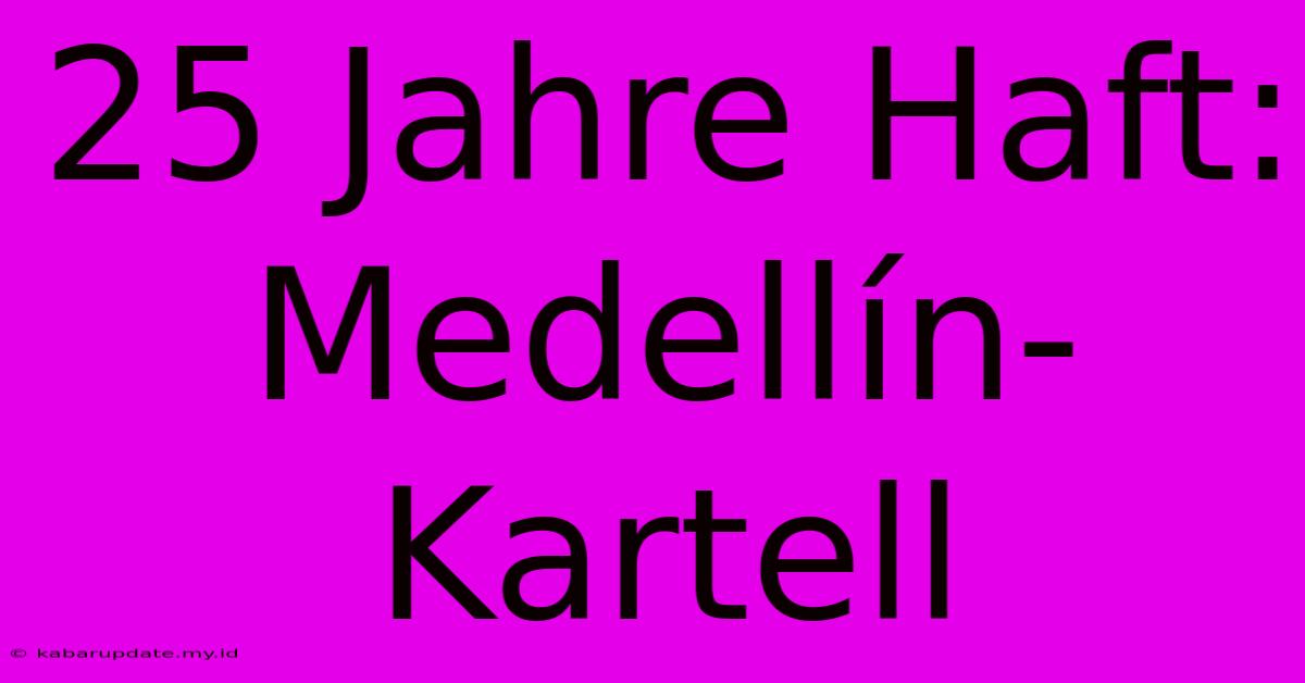 25 Jahre Haft: Medellín-Kartell