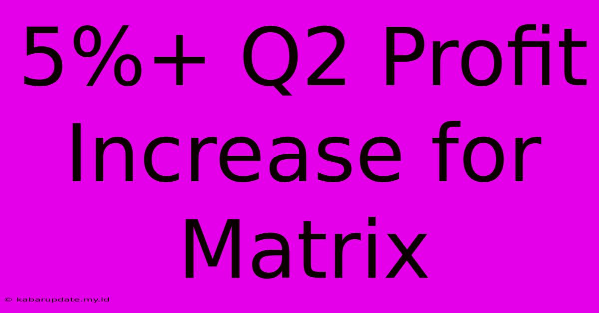 5%+ Q2 Profit Increase For Matrix