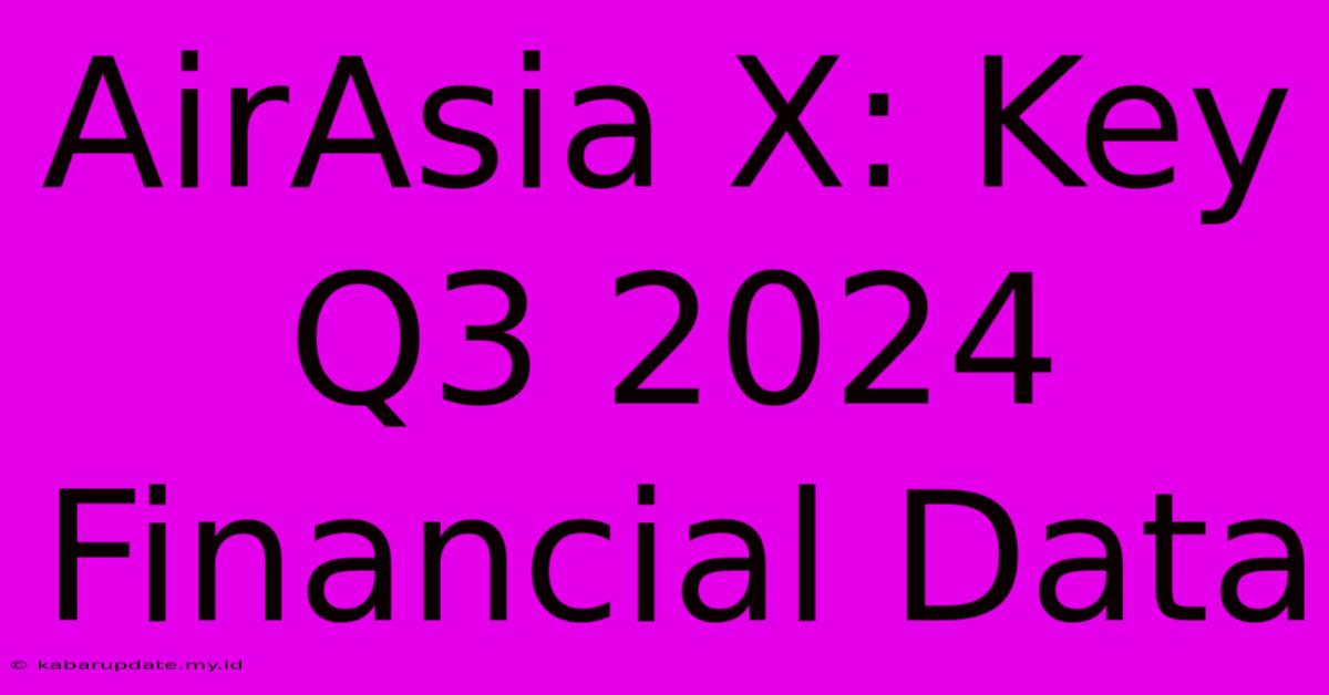 AirAsia X: Key Q3 2024 Financial Data