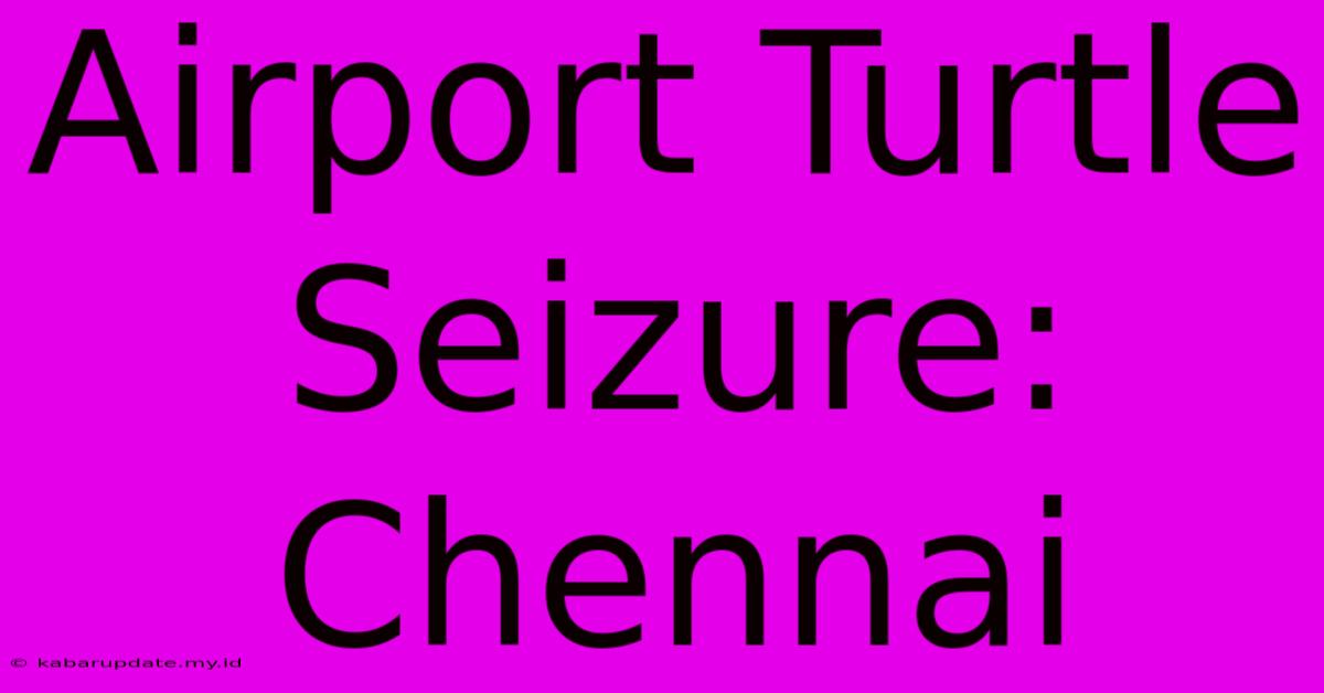 Airport Turtle Seizure: Chennai