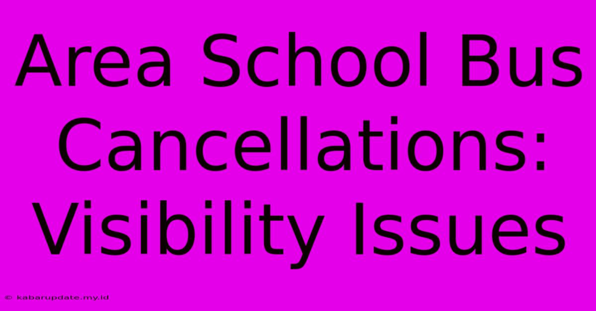 Area School Bus Cancellations: Visibility Issues