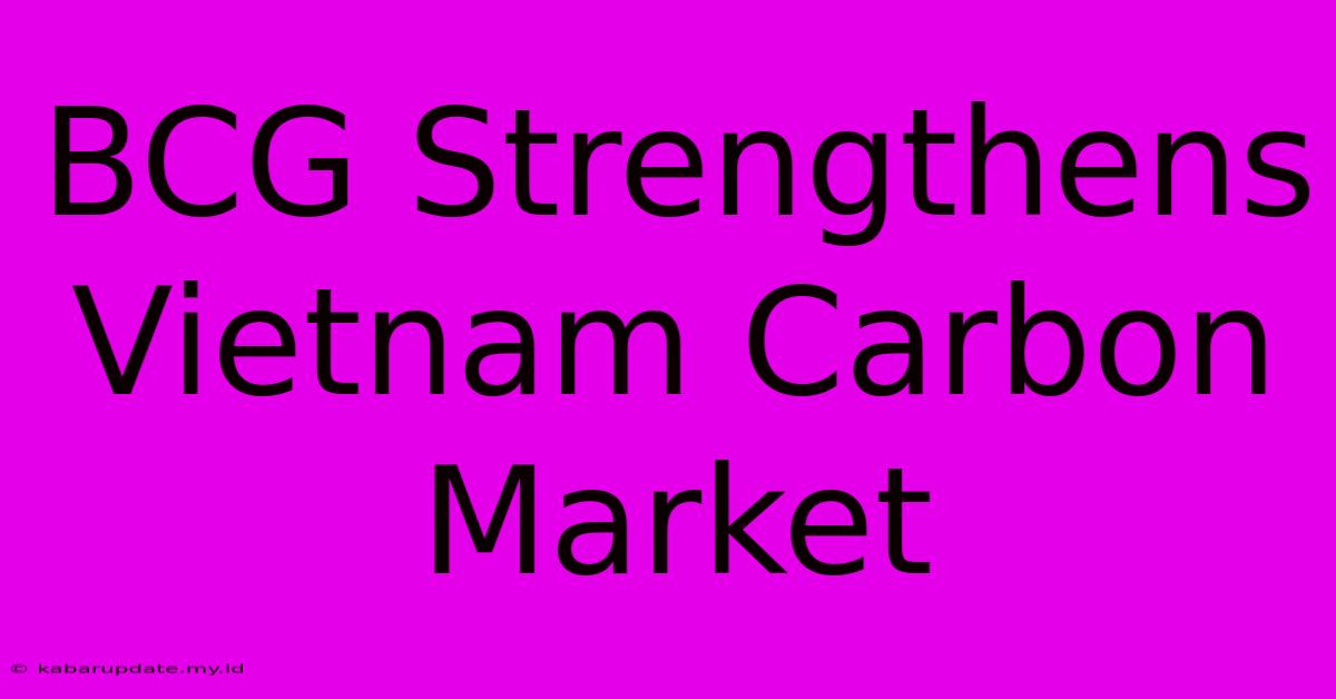 BCG Strengthens Vietnam Carbon Market