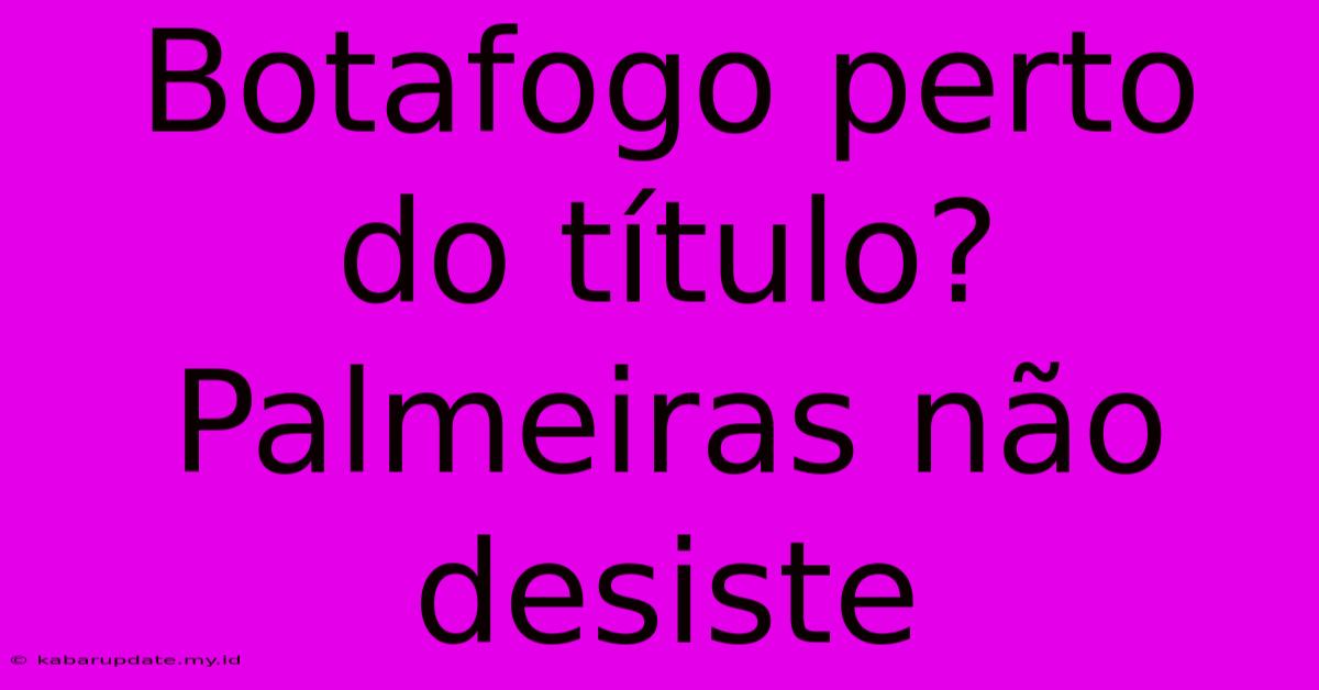 Botafogo Perto Do Título? Palmeiras Não Desiste