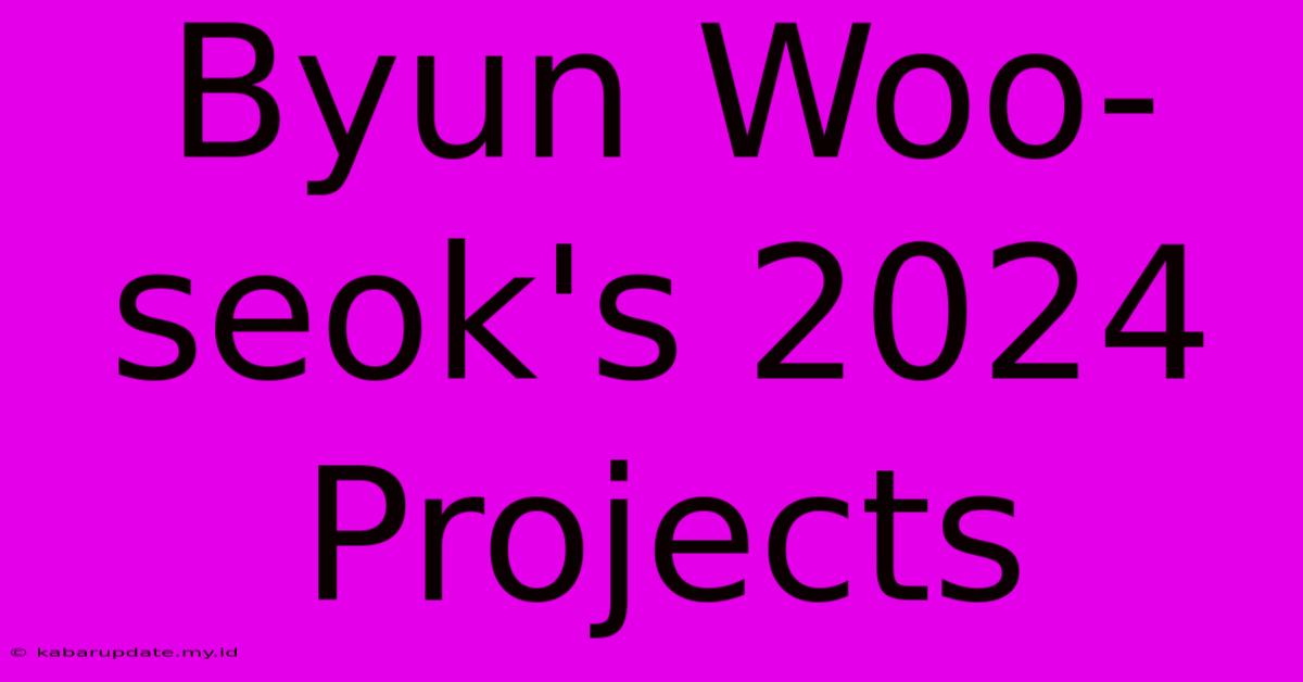 Byun Woo-seok's 2024 Projects