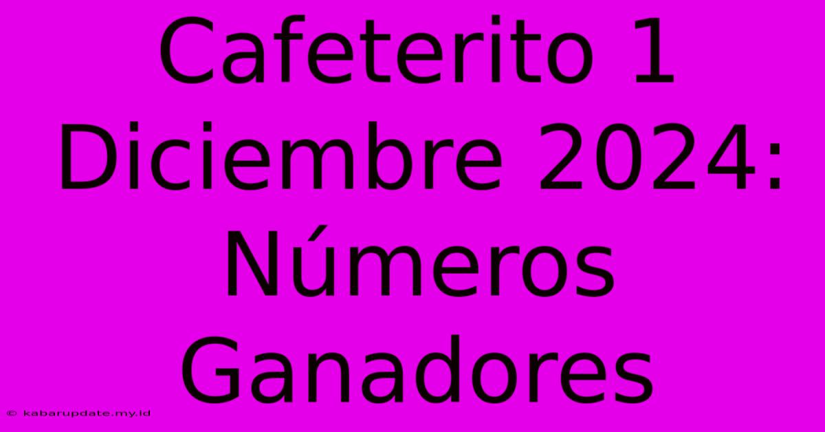 Cafeterito 1 Diciembre 2024: Números Ganadores