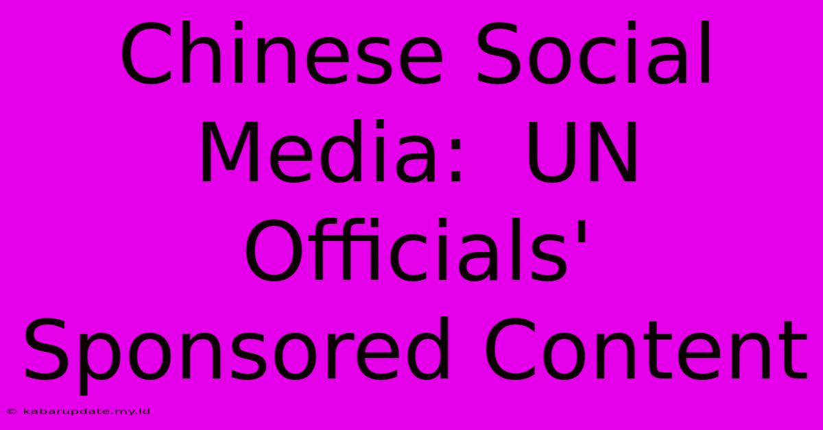 Chinese Social Media:  UN Officials' Sponsored Content