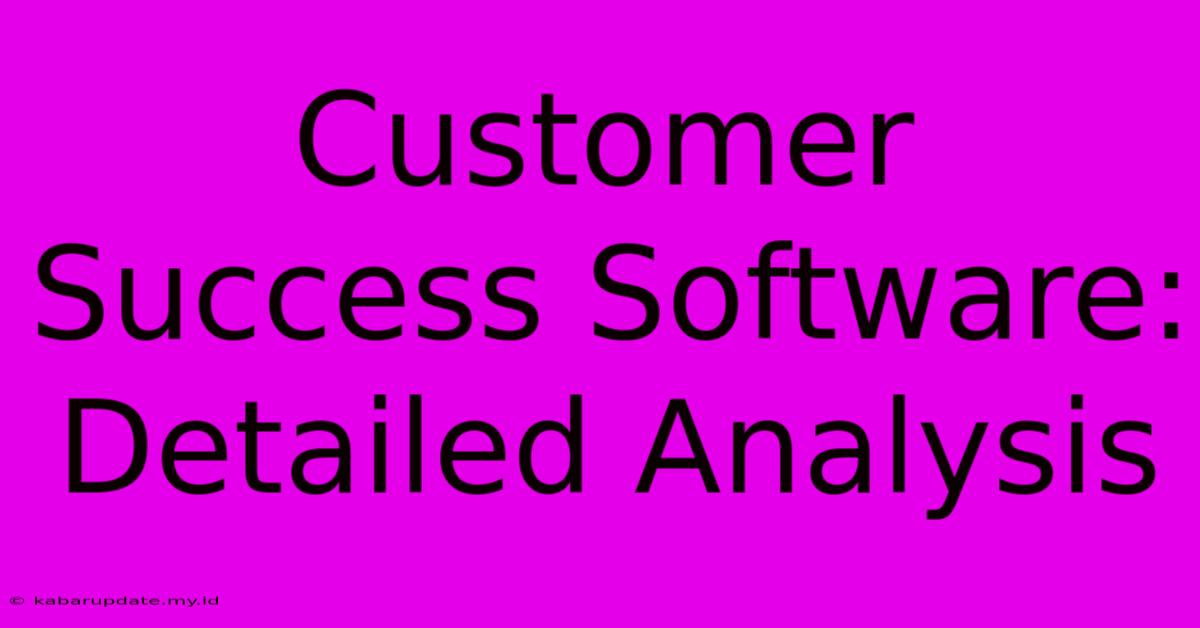 Customer Success Software: Detailed Analysis