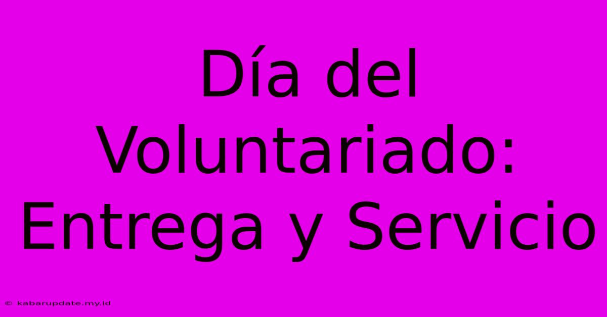 Día Del Voluntariado: Entrega Y Servicio