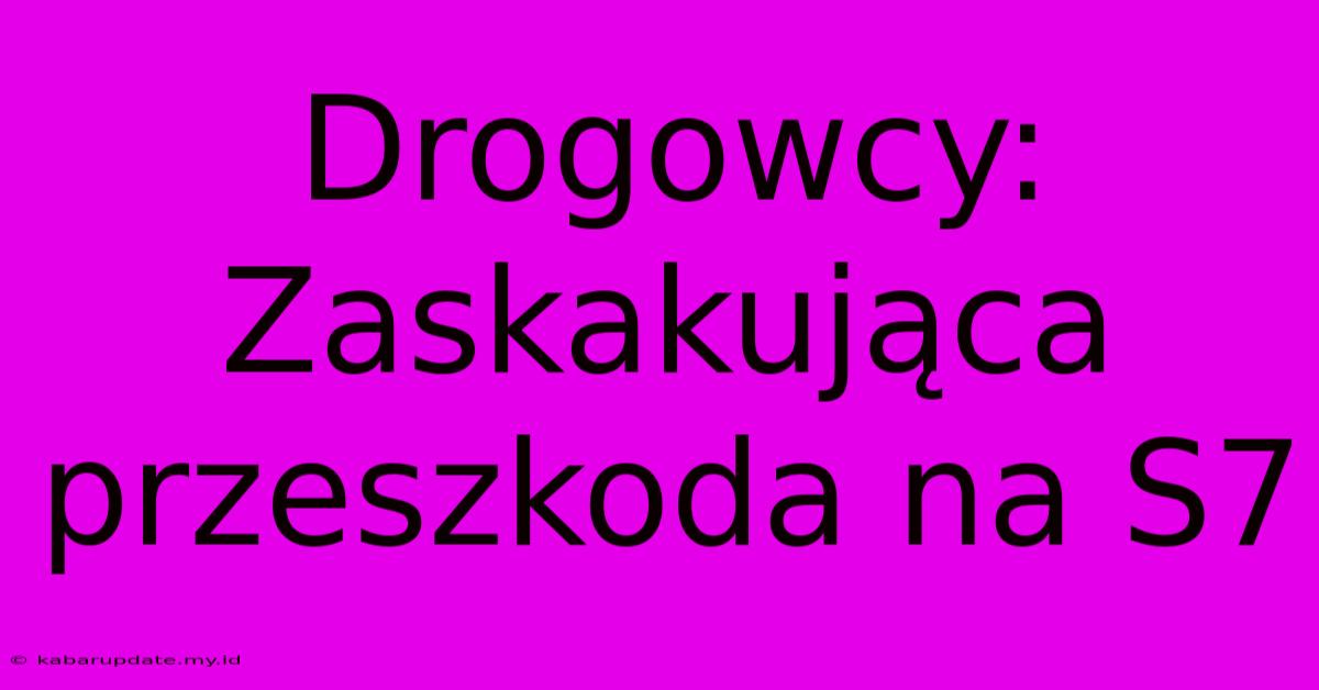 Drogowcy: Zaskakująca Przeszkoda Na S7