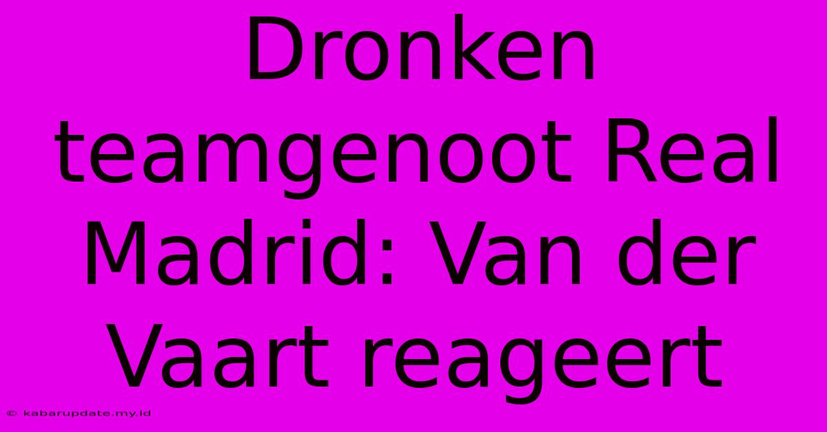 Dronken Teamgenoot Real Madrid: Van Der Vaart Reageert