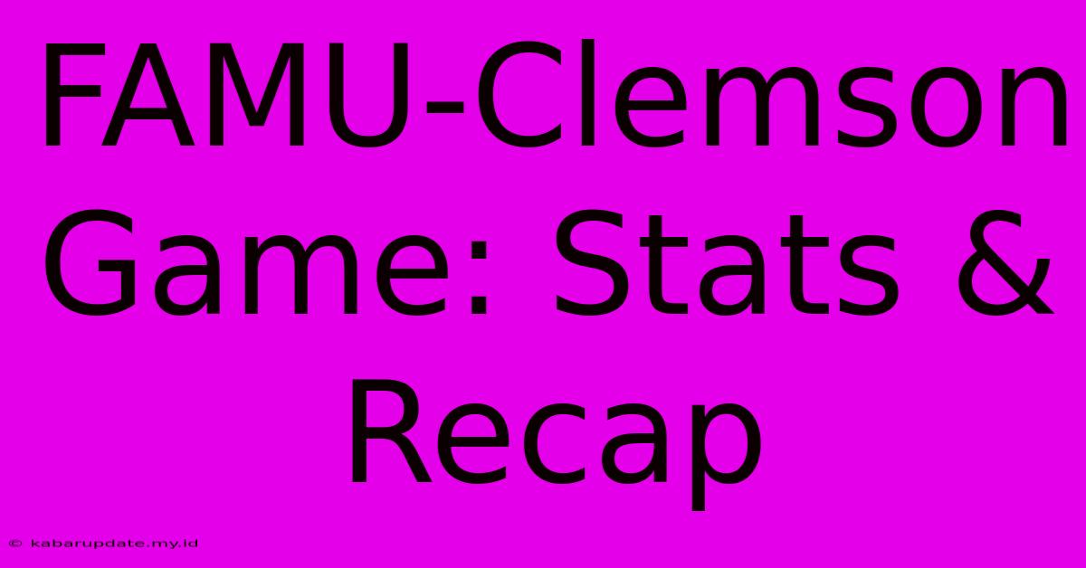 FAMU-Clemson Game: Stats & Recap