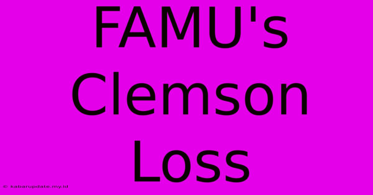 FAMU's Clemson Loss