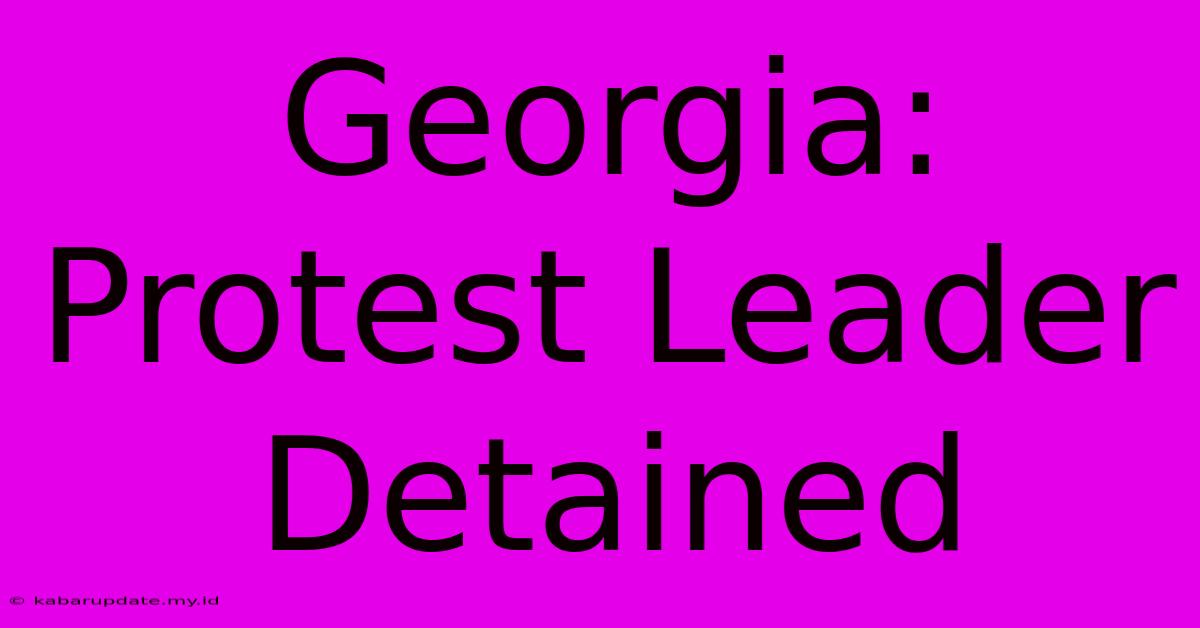 Georgia: Protest Leader Detained