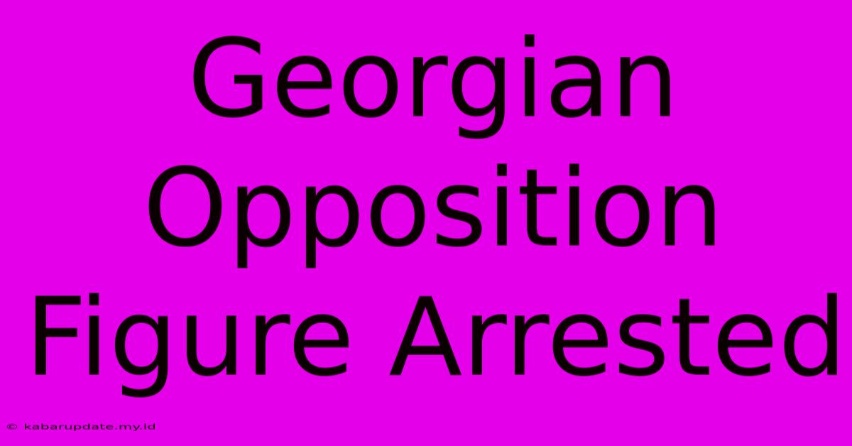 Georgian Opposition Figure Arrested