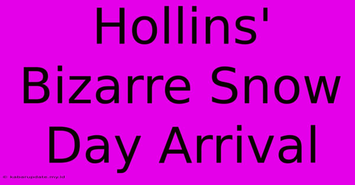 Hollins' Bizarre Snow Day Arrival