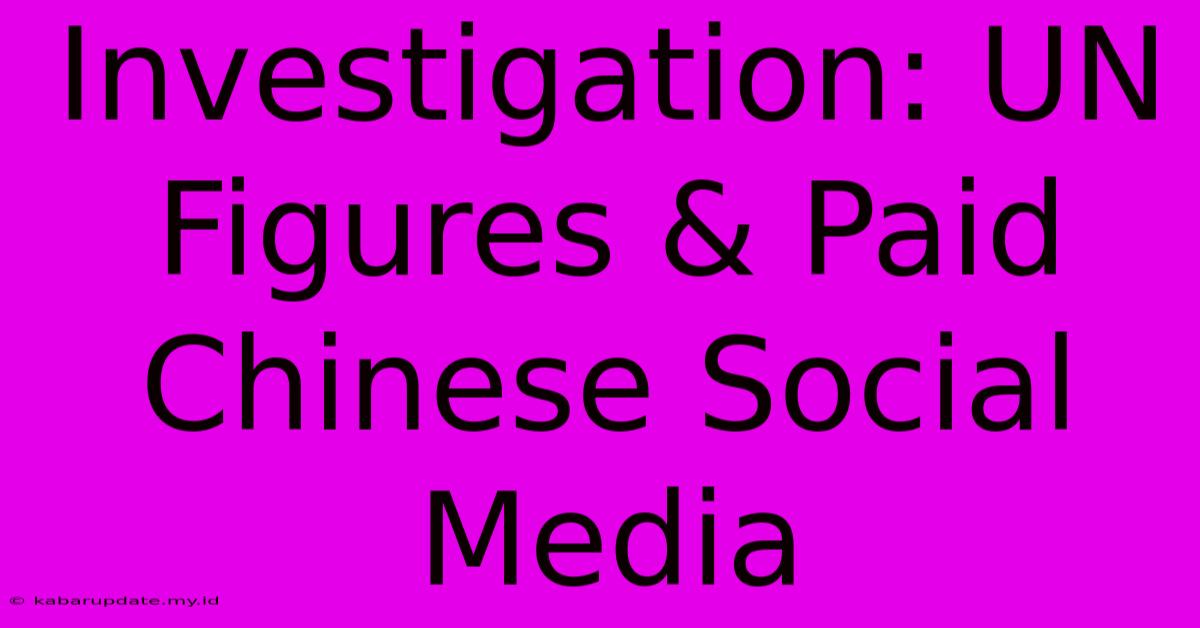 Investigation: UN Figures & Paid Chinese Social Media