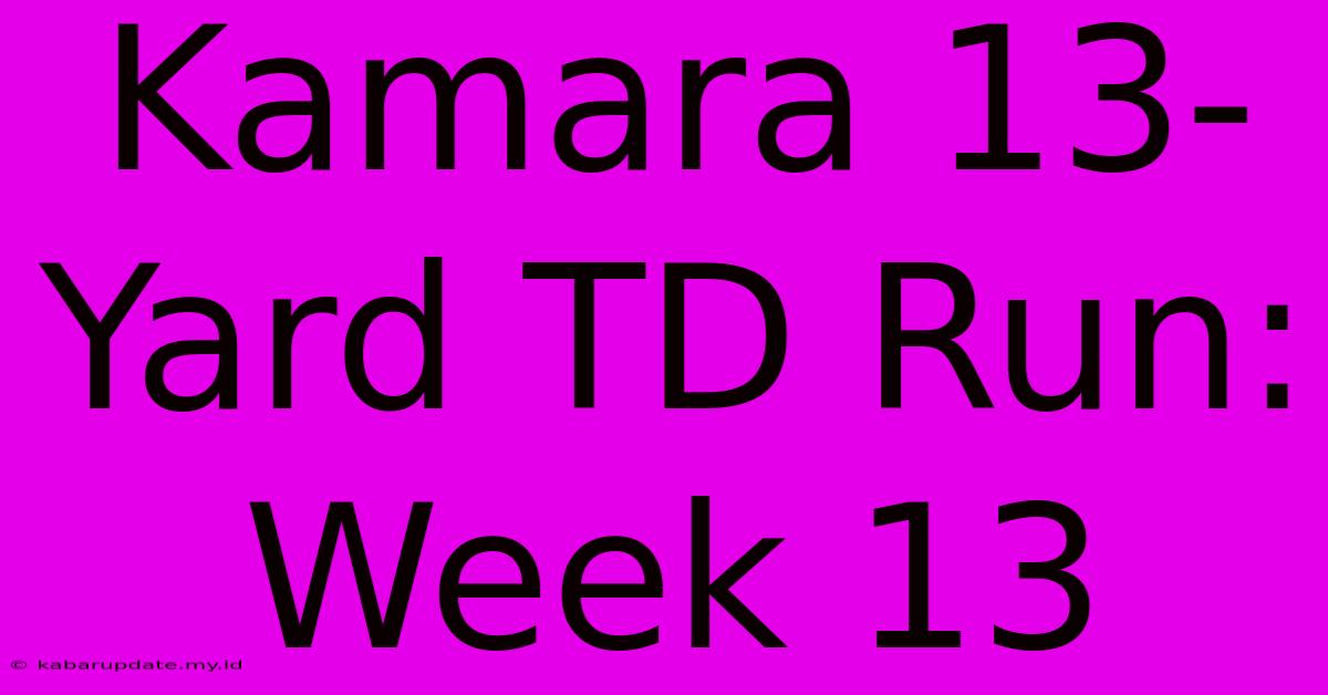 Kamara 13-Yard TD Run: Week 13