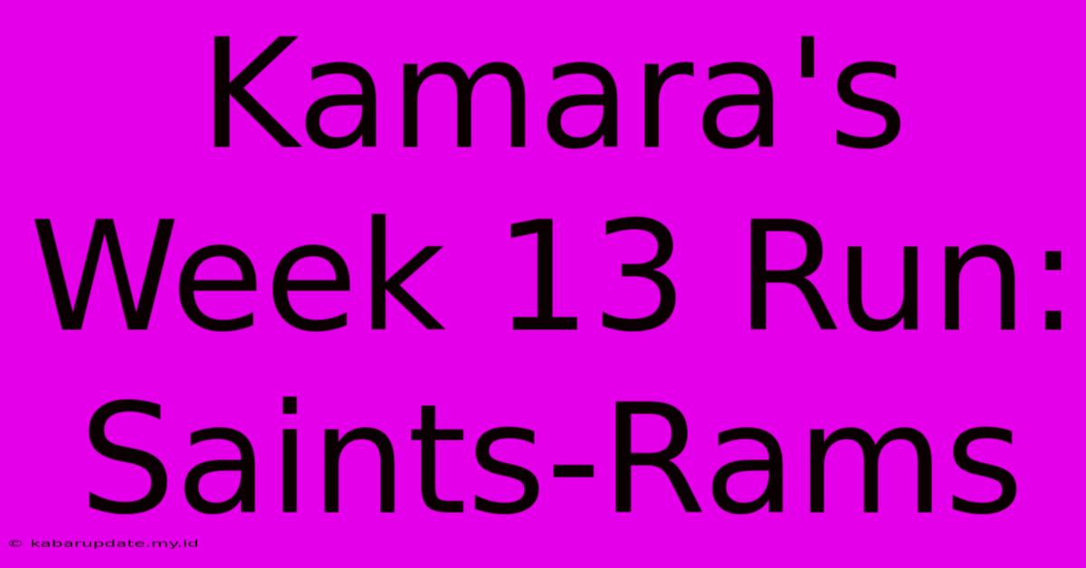 Kamara's Week 13 Run: Saints-Rams