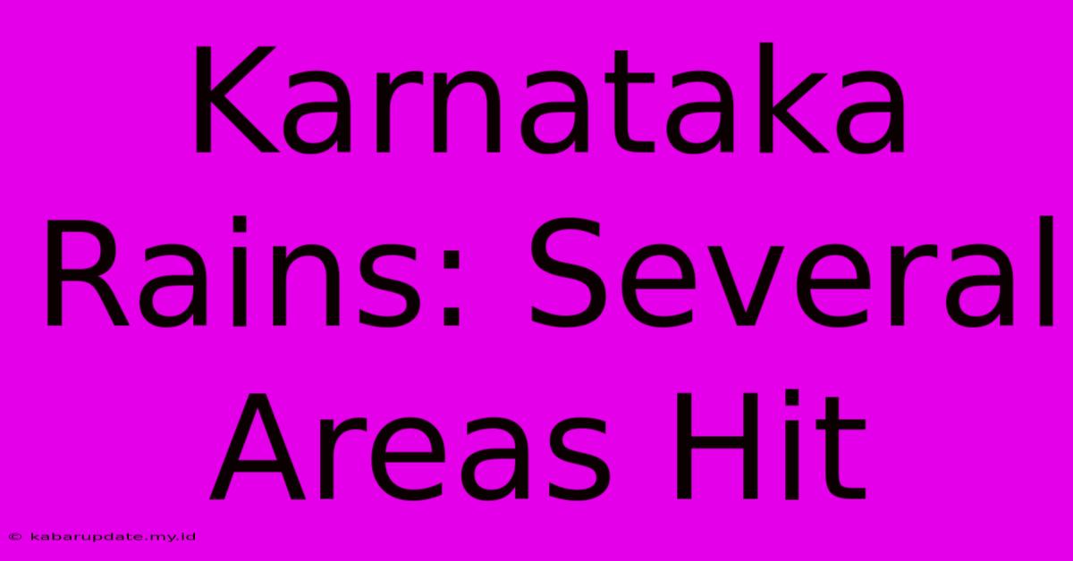 Karnataka Rains: Several Areas Hit