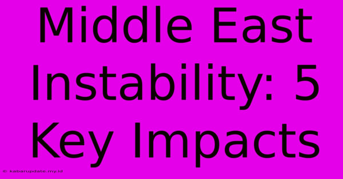 Middle East Instability: 5 Key Impacts