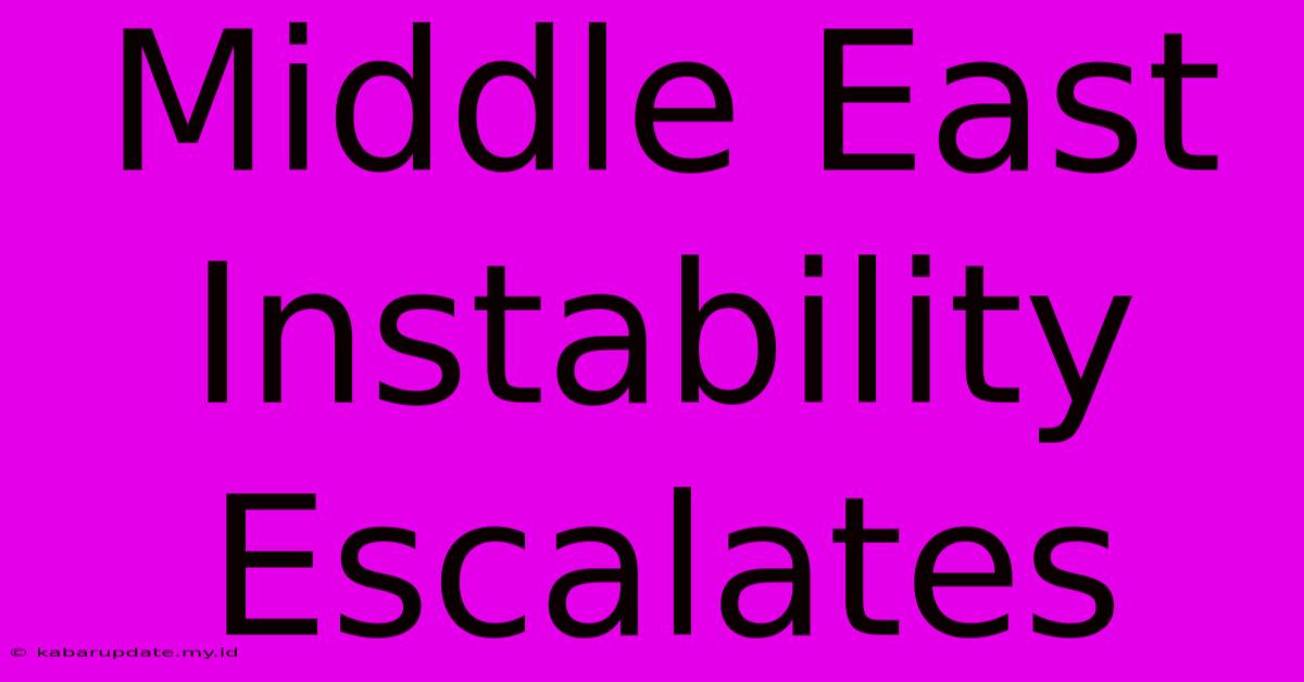 Middle East Instability Escalates