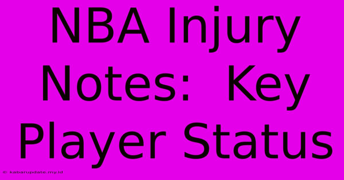 NBA Injury Notes:  Key Player Status