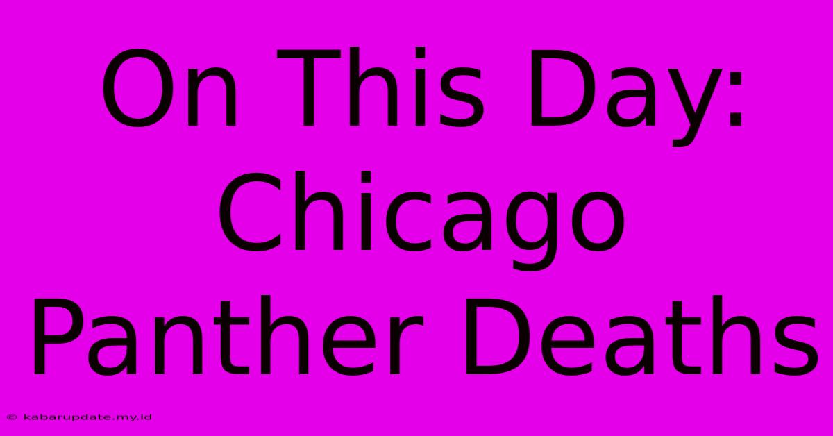 On This Day: Chicago Panther Deaths