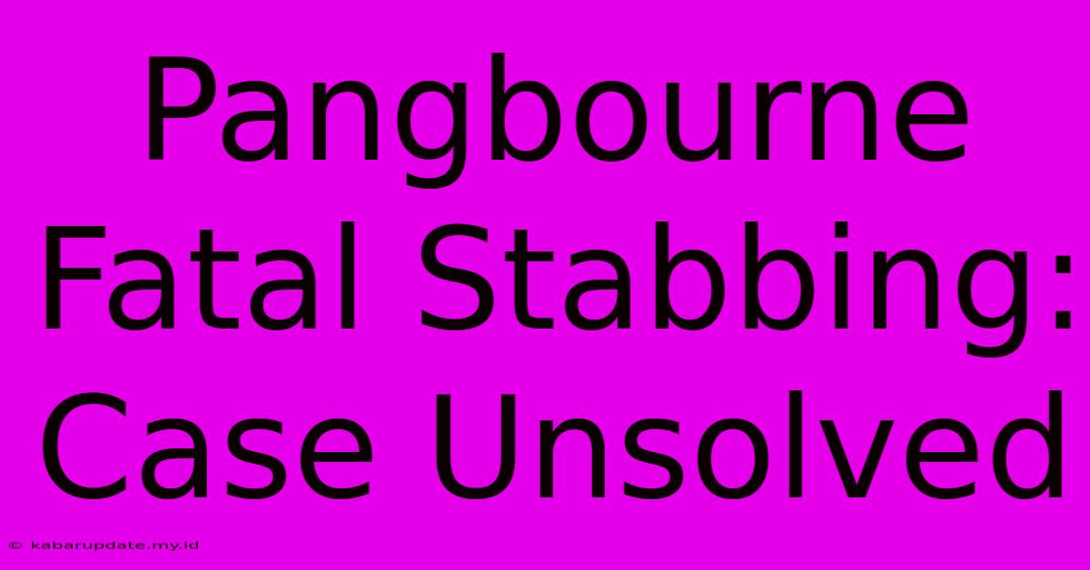 Pangbourne Fatal Stabbing: Case Unsolved