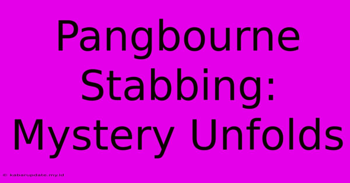 Pangbourne Stabbing: Mystery Unfolds