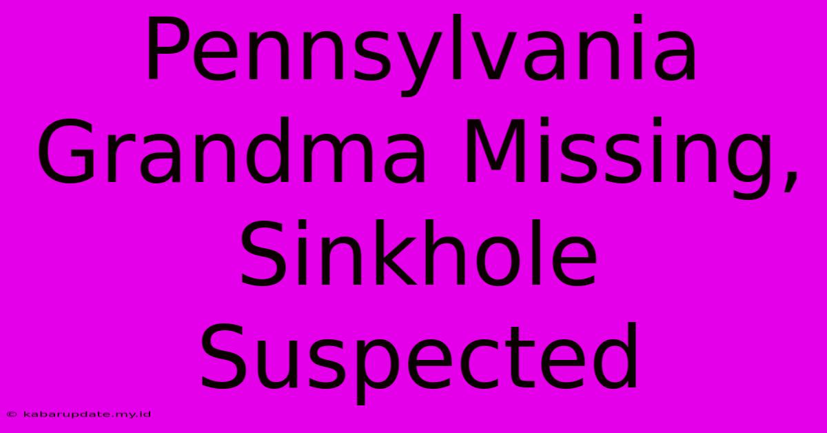 Pennsylvania Grandma Missing, Sinkhole Suspected