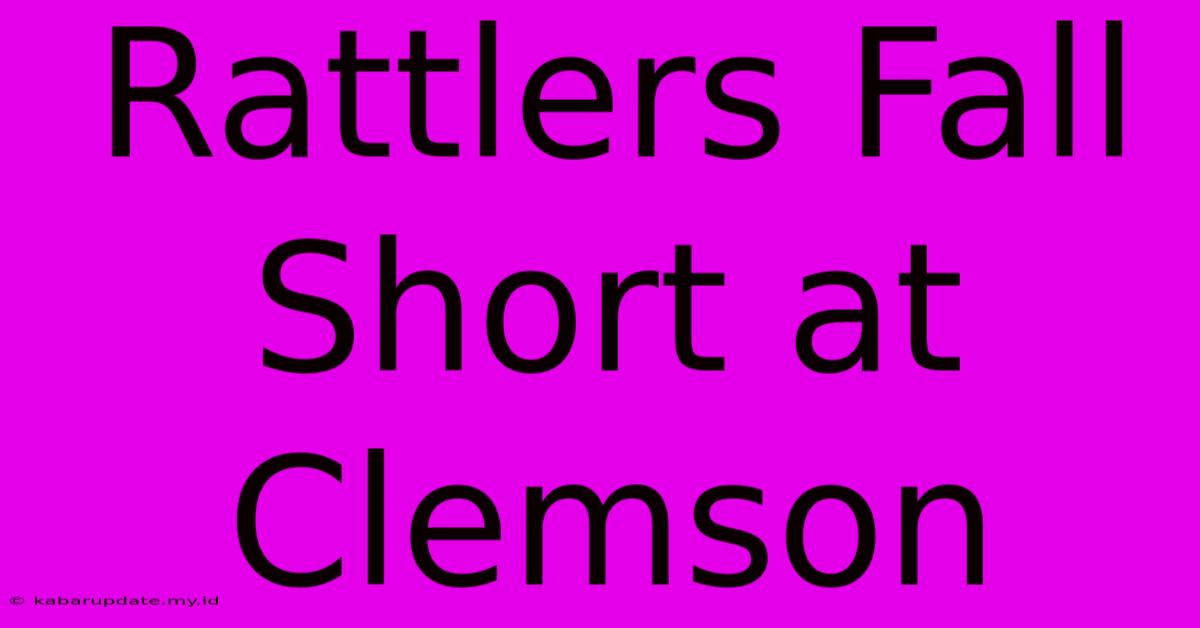 Rattlers Fall Short At Clemson