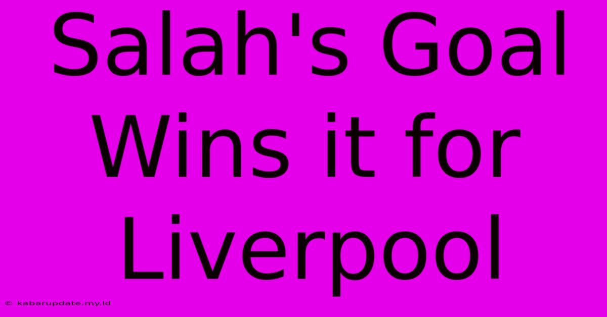 Salah's Goal Wins It For Liverpool