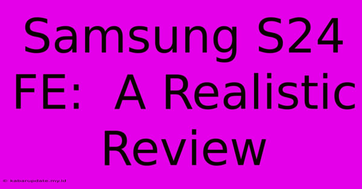 Samsung S24 FE:  A Realistic Review