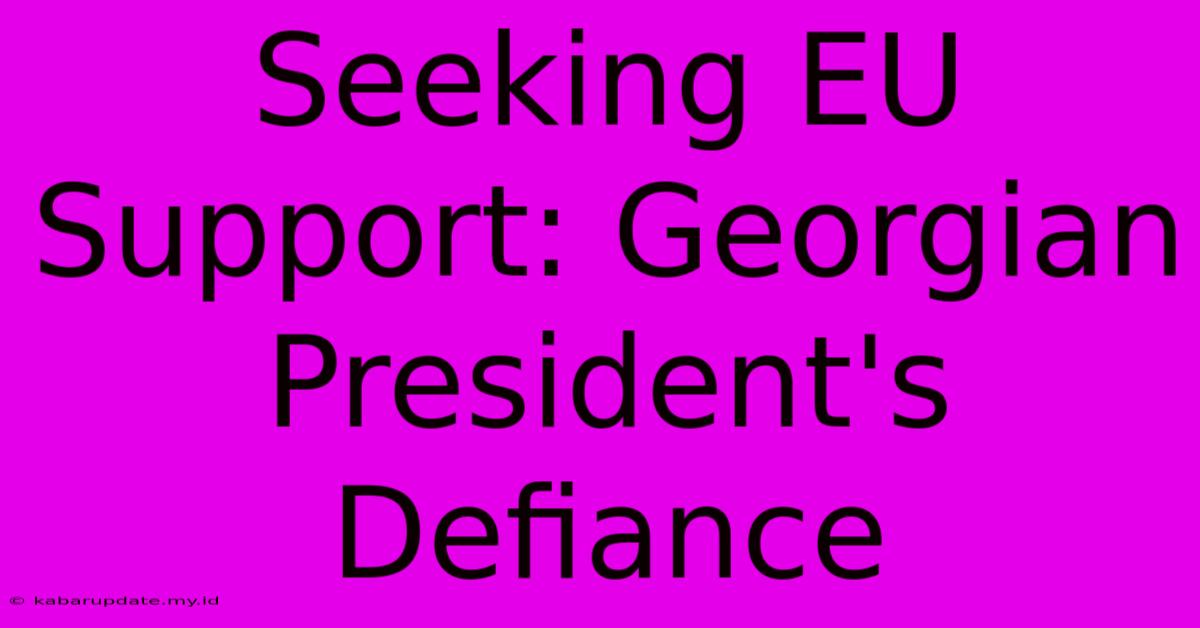 Seeking EU Support: Georgian President's Defiance