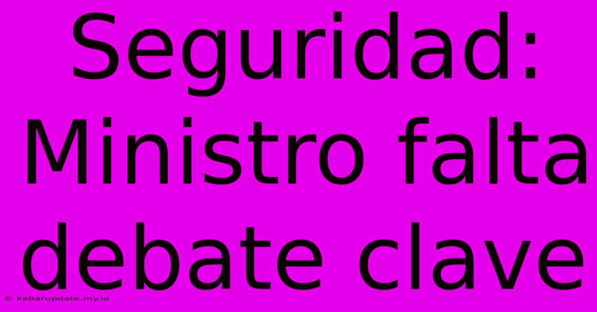 Seguridad: Ministro Falta Debate Clave