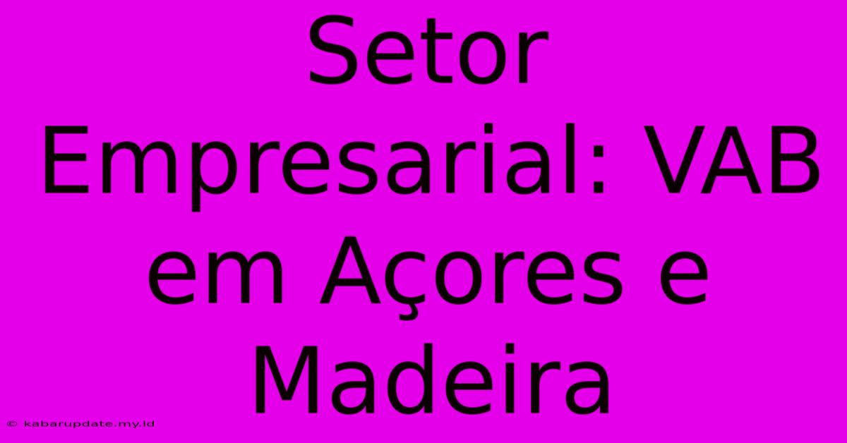 Setor Empresarial: VAB Em Açores E Madeira