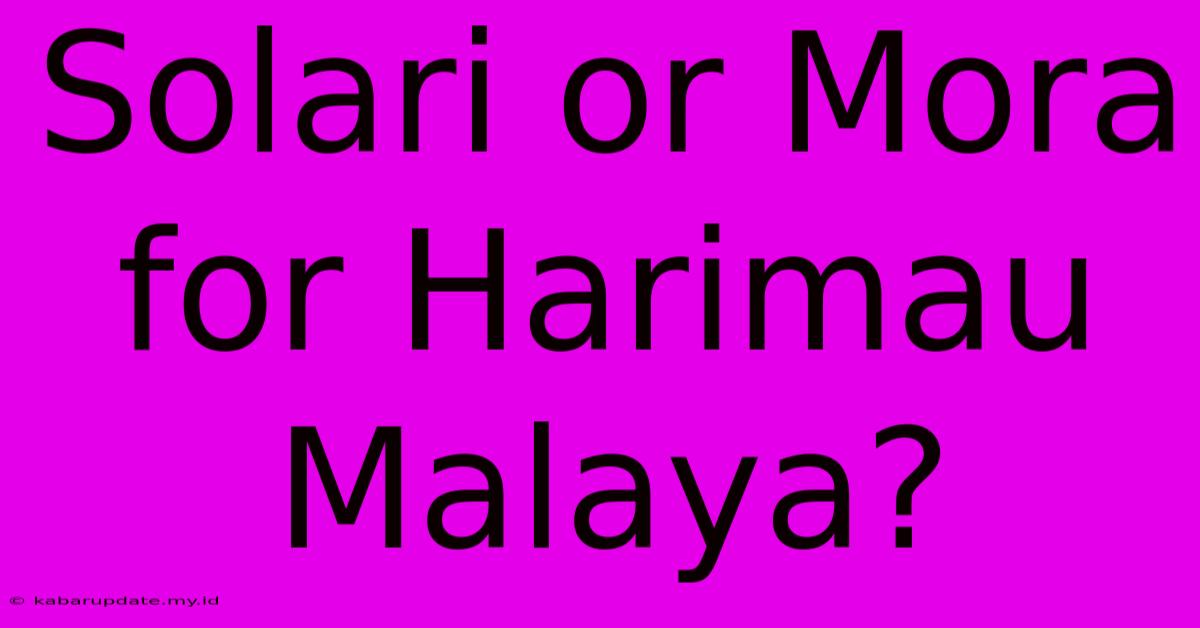 Solari Or Mora For Harimau Malaya?