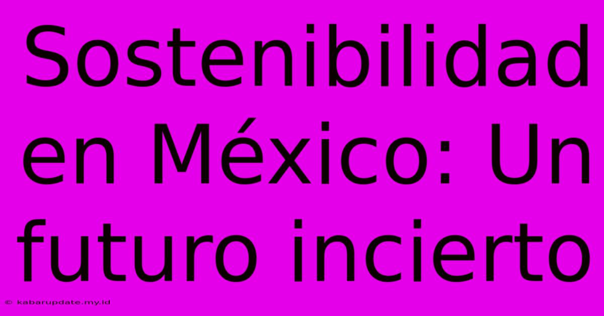 Sostenibilidad En México: Un Futuro Incierto