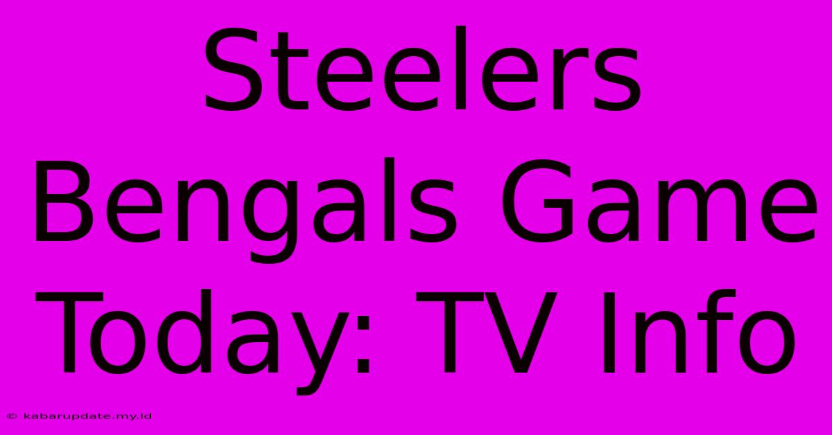 Steelers Bengals Game Today: TV Info