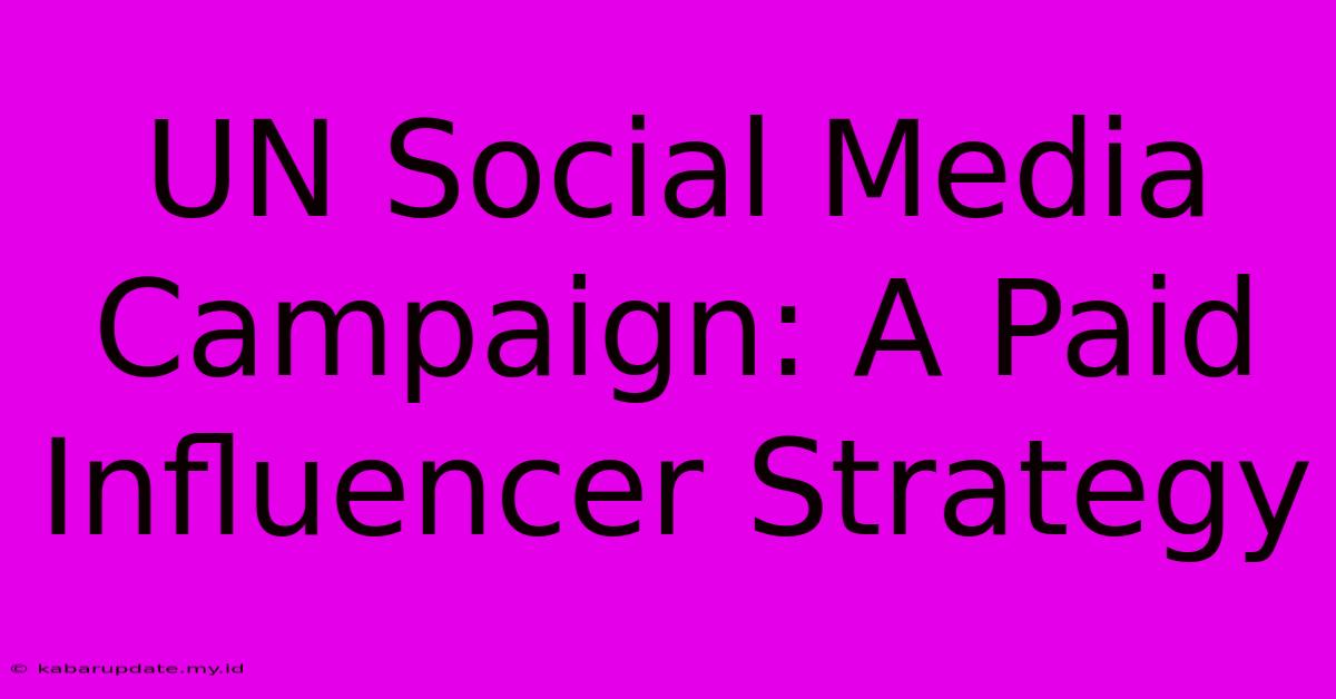 UN Social Media Campaign: A Paid Influencer Strategy