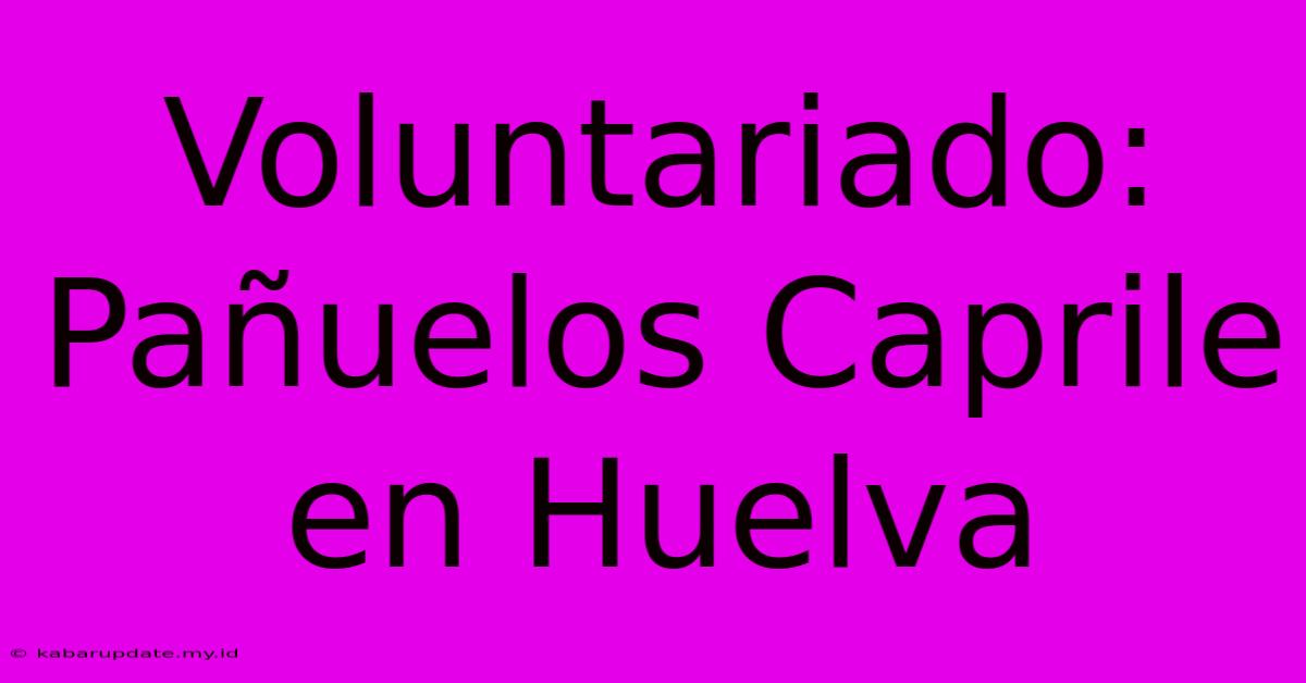 Voluntariado: Pañuelos Caprile En Huelva